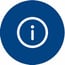 Ícono de información blanca dentro de un círculo azul, utilizado para indicar ayuda o contenido informativo.